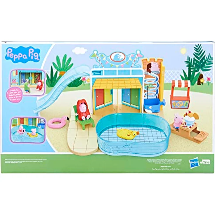 Hasbro Peppa Pig Schwimmbad-Spaß Set F62955L0, Actionfiguren mit Peppa und Schorsch, 27,9 x 45,7 x 8,1 cm – Bild 11
