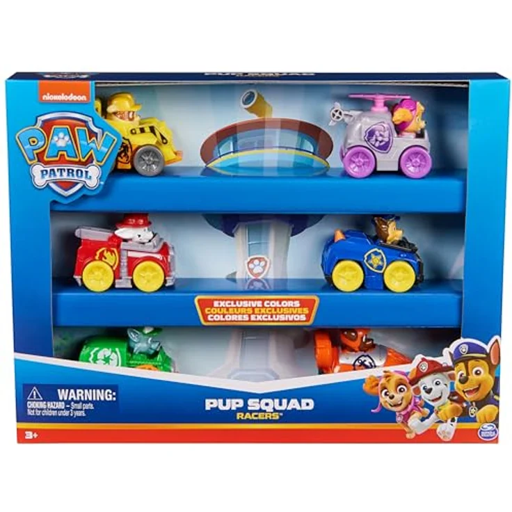 Paw Patrol Pup Squad Racers, Spielzeugautos-Set mit 6 Fahrzeugen, ideal für Kinder, authentische Welpen-Uniformen – Bild 7