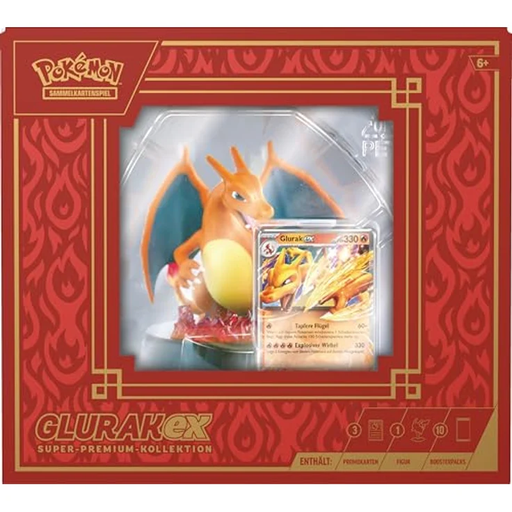 Pokémon Super-Premium-Kollektion Glurak-ex: 3 holografische Promokarten, Feuereffekte & 10 Boosterpacks - Preisvergleich – Bild 2
