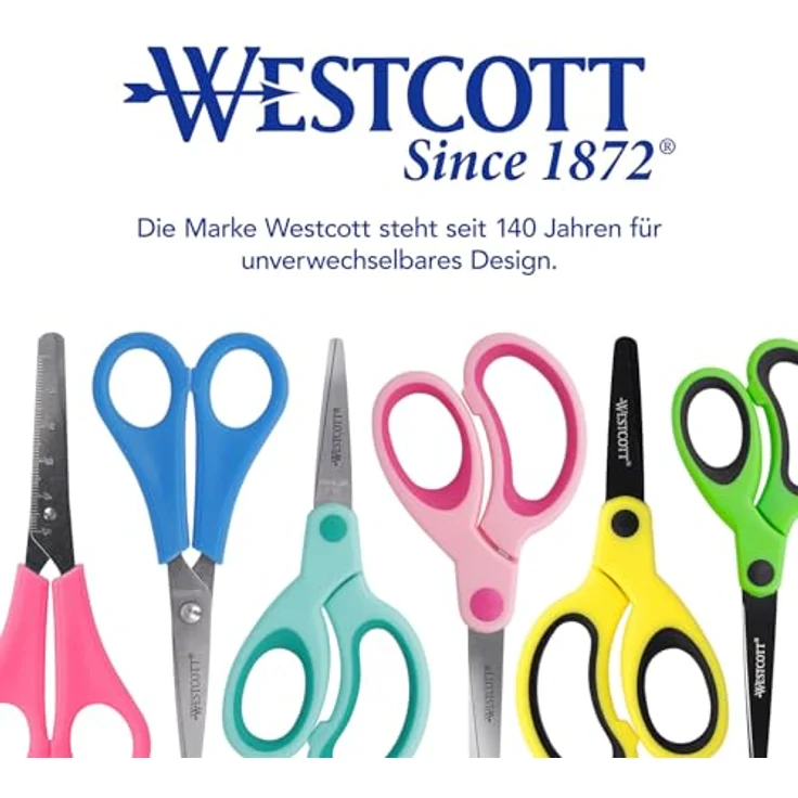 Westcott Softgrip Kids Kinderschere für Rechtshänder mit Spitze, 13 cm, blau – Bild 6
