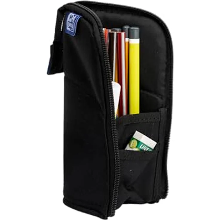 Oxford Federmäppchen Stand-Up Stiftehalter, schwarz, recyceltes Material, extra viel Platz – Bild 4