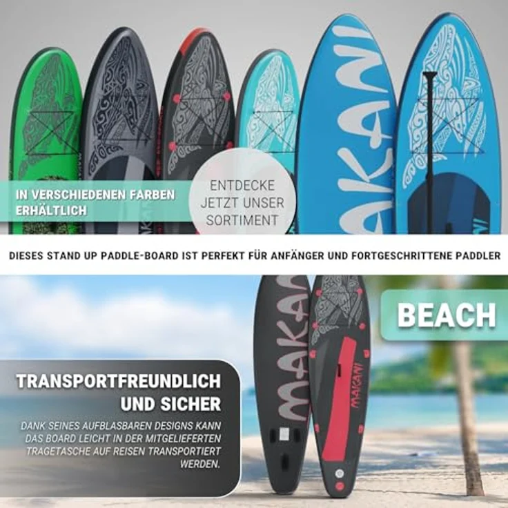 HAGO Inflatable SUP-Board Allround Komplettset 320 cm mit Drop-Stitch-Kern, stabil und transportfreundlich, bis 120 kg belastbar – Bild 6