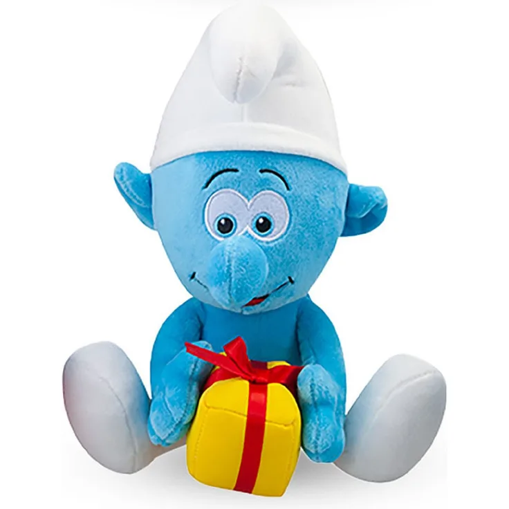 PMS Die Schlümpfe Kuscheltier Plüschtier Jokey Schlumpf 23 cm sitzend, waschbar, geeignet ab 1 Jahr, mit gestickten Elementen, 100% recyceltes Polyester - bunt