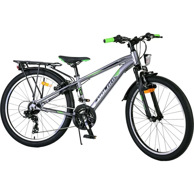 Volare Kinderfahrrad Cross 24 Zoll für Jungen in Grau, 18 Gänge