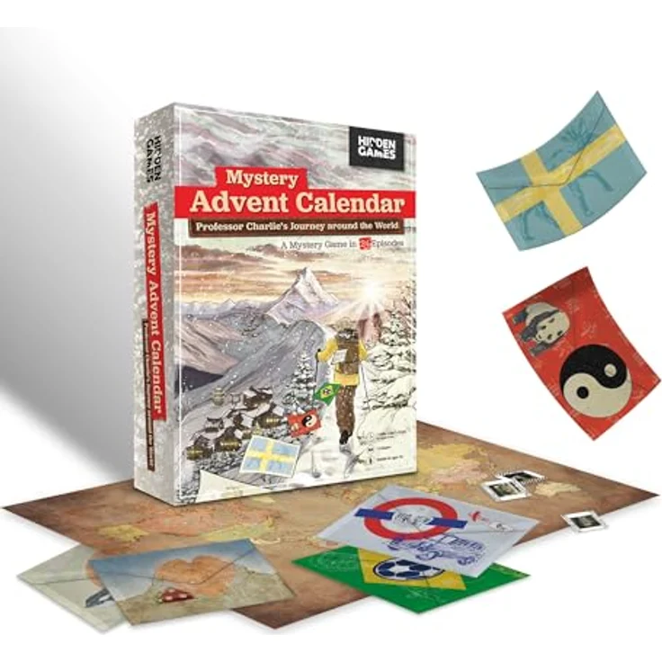 Hidden Games Professor Charlies World Tour, Puzzle-Advent Calendar für 1-6 Spieler, ab 14 Jahren, umweltfreundlich verpackt – Bild 1