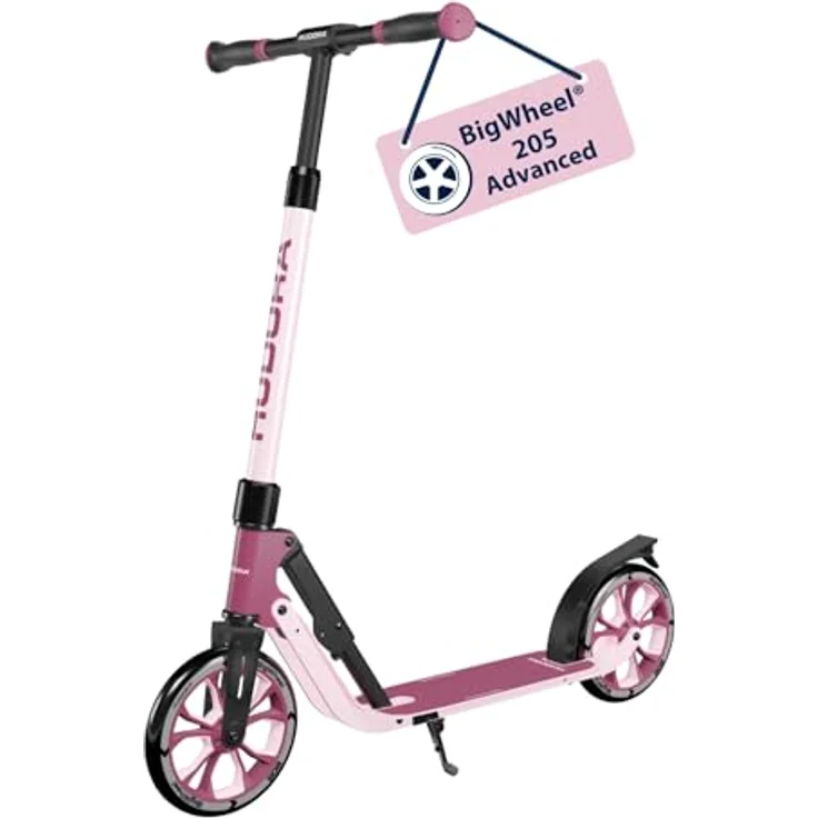 HUDORA BigWheel® 205 Advanced, Aluminium-Tretroller für bis zu 100 kg, höhenverstellbar und zusammenklappbar, rosé – Bild 1
