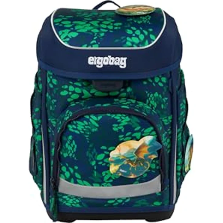 ergobag cubo Set, ergonomischer Schulranzen 5-teilig für 1. Klasse, höhenverstellbar, reflektierend, mit Kletties, aus 27,7 recycelten PET-Flaschen – Bild 3