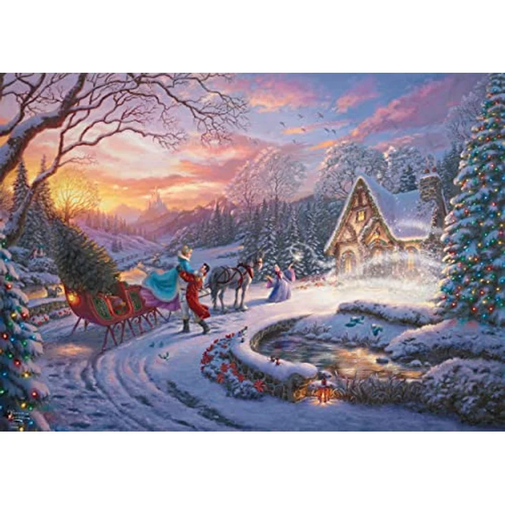 Schmidt Spiele 58035 Disney, Cinderella Bringing Home for Christmas, 1000 Teile Puzzle – Bild 4