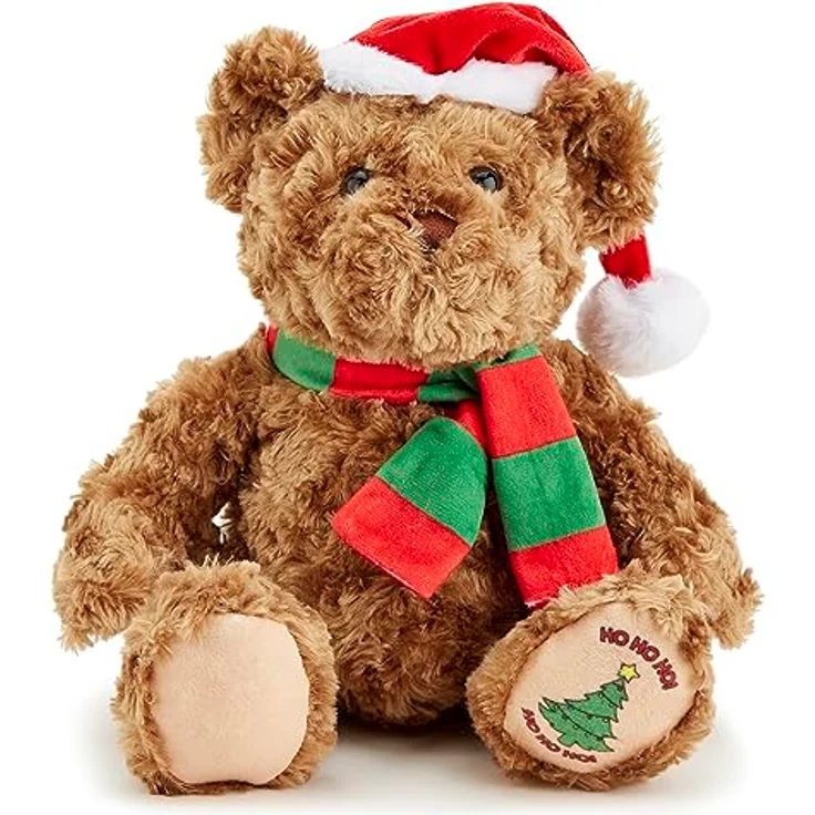Zappi Co Weihnachtsbär Plüschtier, weiches Kuscheltier (28-30 cm) für Neugeborene, gefüllt mit recyceltem Material, Waschbar bis 40 Grad – Bild 1