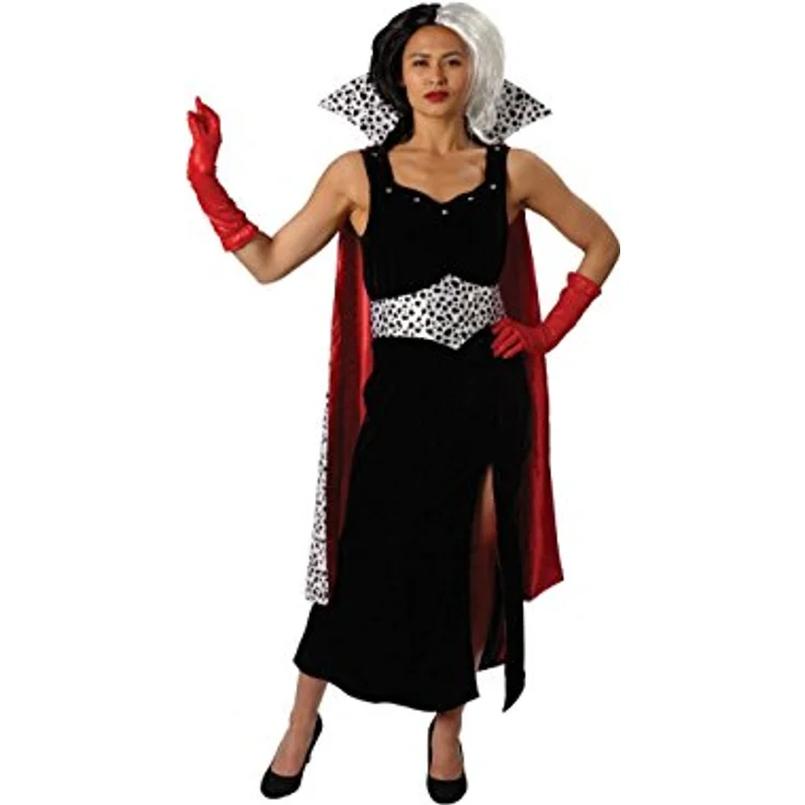 Rubie's Offizielles Disney-Kostüm Cruella De Vil Grand Heritage, Damenverkleidung mit Kleid, Umhang, Gürtel, Perücke und Handschuhe, Größe M – Bild 3