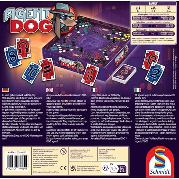 Schmidt Spiele Agent Dog, Familienspiel, Mehrfarbig mit beweglichen Spielfiguren – Bild 2