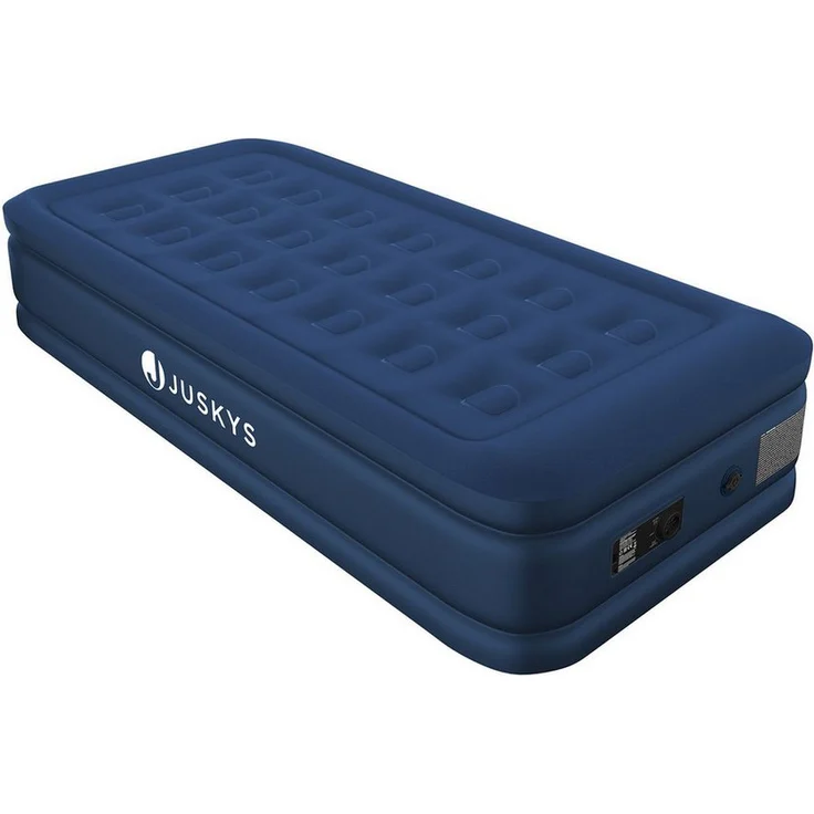 Juskys Luftmatratze Sapri, Einzel-Luftbett, selbstaufblasend, wasserdicht, blau, inkl. Pumpe und Tasche - Preisvergleich – Bild 1