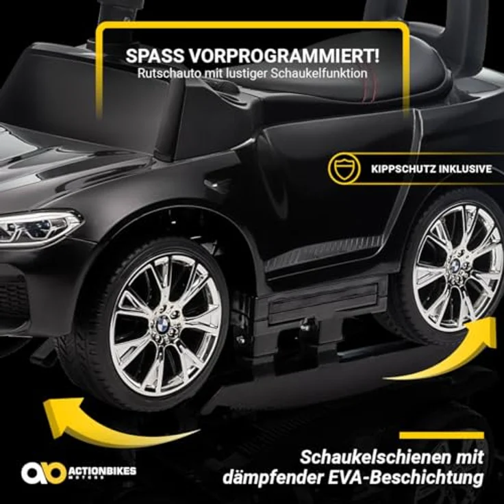 Actionbikes Motors BMW M5 Lauflernwagen, 3-in-1 Rutschauto mit Schiebestange und Soundmodul, sicher und bequem für Kinder ab 1 Jahr, Weiß – Bild 5