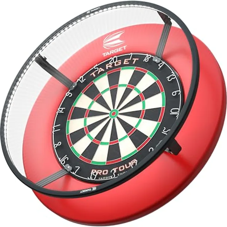 Target Darts Corona Vision Dartboard Lighting System, Schattenfreies LED Ringlicht mit magnetischen Füßen, Schwarz