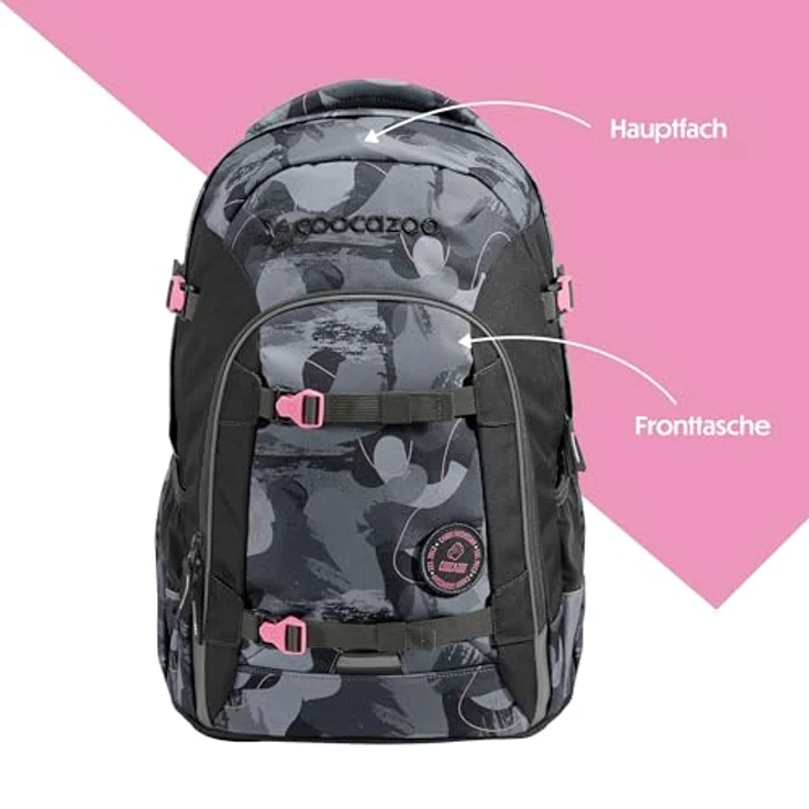 coocazoo JOKER Schulrucksack, 25 Liter, leichtes Design, mit EASY GROW SYSTEM, recycelte Materialien, inklusive Patch und Style-Sets – Bild 3