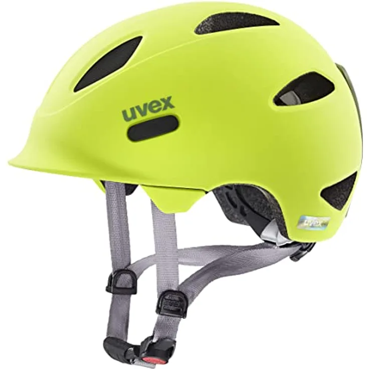 Uvex oyo Kinderfahrradhelm - individuelle Größenanpassung - erweiterbar mit LED-Licht - neon yellow-moss green matt - 45-50 cm