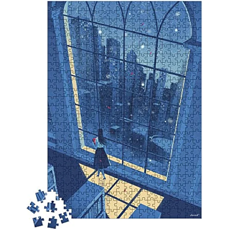 Janod Puzzle 500 Teile Die Blaue Nacht - Entspannendes Legespiel für Erwachsene und Teenager - Hochwertiges Papier - 48 cm x 34 cm, J02510 – Bild 2