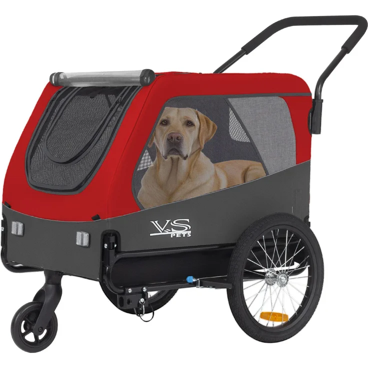 Tiggo VS Pets L Hundeanhänger & Jogger 2-in-1, klappbar, für Hunde bis 35 kg, ca. 250 Liter Volumen, inkl. Insektenschutz und verstärktem Boden