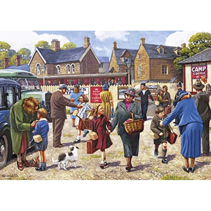 Gibsons GIBG5056 The Evakuees, 4x 500-teilige Puzzles zur britischen Kinder-Evakuierung im Zweiten Weltkrieg, umweltfreundlich gefertigt – Bild 5