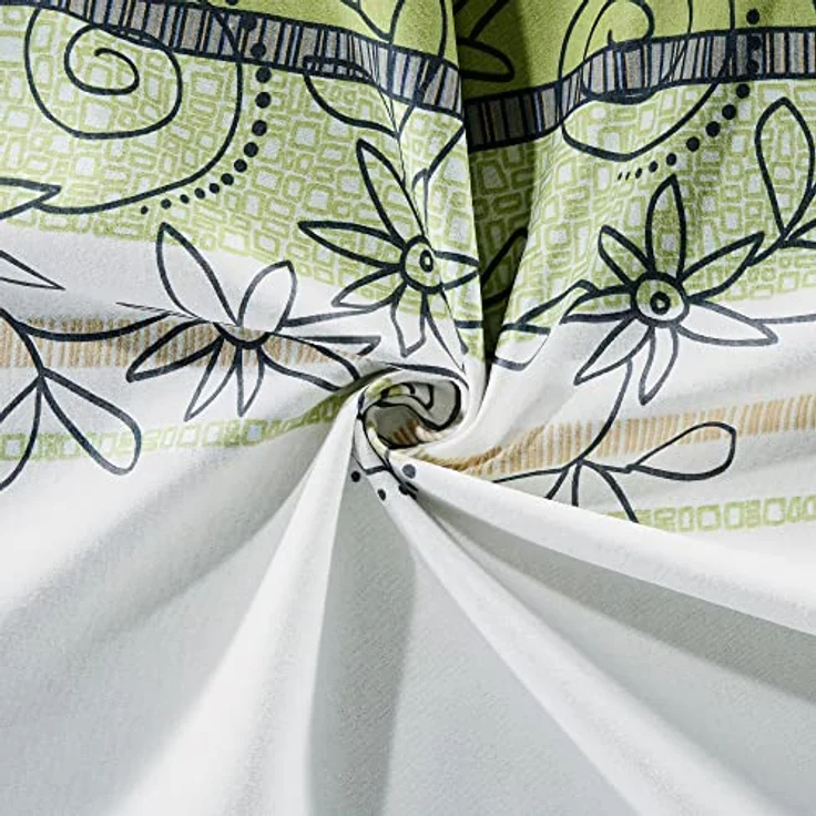 Erwin Müller Bettwäsche, Bettgarnitur Fein-Biber Blumen 4-TLG Sparpaket grün-blau-weiß Größe 135x200 cm (80x80 cm) - hautsymphatisch, bügelleicht, mit Marken-Reißverschluss (weitere Größen) – Bild 5