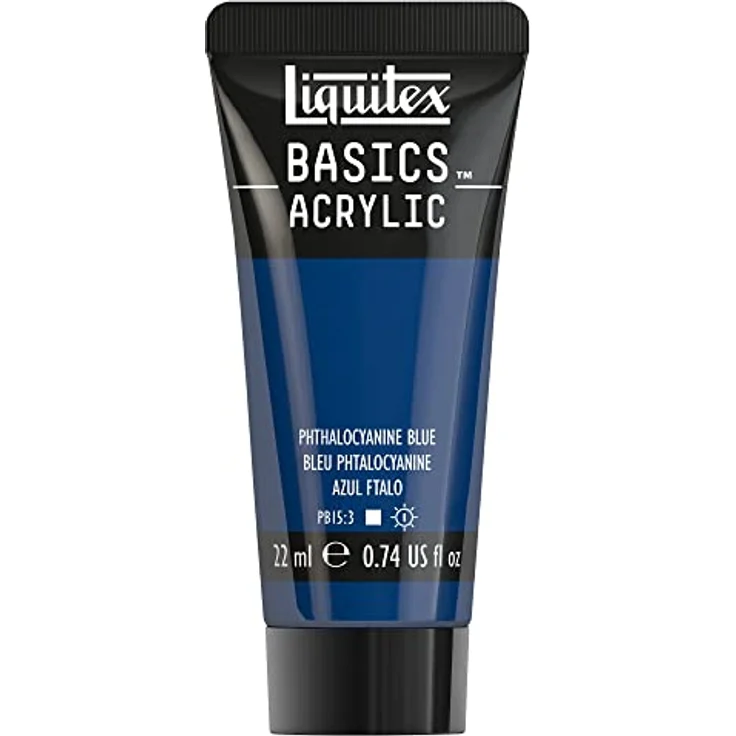 Liquitex Basics Acrylfarbe Phthalozyaninblau, 22 ml Tube, lichtecht, mittlere Viskosität, seidenglänzend, monopigmentiert, Archivqualität – Bild 1