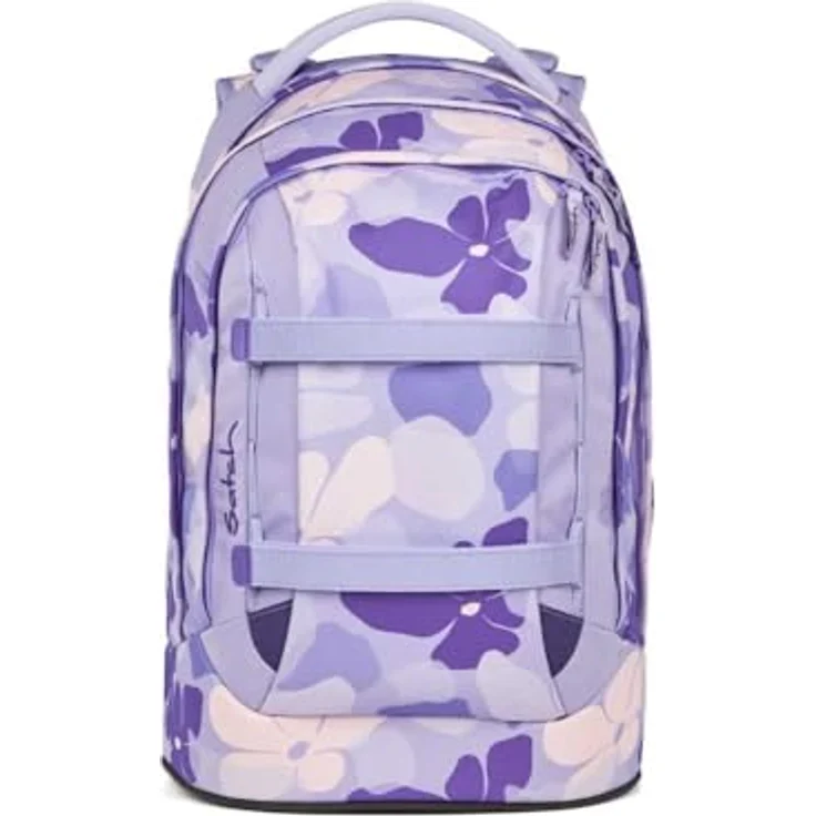 Satch pack Schulrucksack Set 2tlg. inkl. Schlamperbox mit 3D Soft-Mesh Rückensystem, Lilac Blossom, 30 Liter – Bild 2