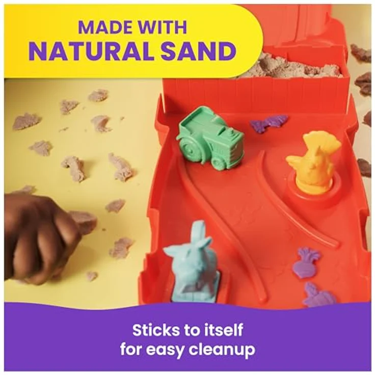 Spin Master Kinetic Sand - Sandy Farm Set, kreativer Bastelsand für spielerische Feinmotorik und handwerkliche Fähigkeiten – Bild 7