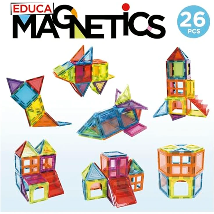 Educa Magnetic 42-teiliges Magnetbaukasten-Set, STEM-Spielzeug für Kinder ab 3 Jahren, sicher und einfach zu verwenden – Bild 4
