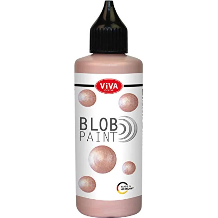 Viva Decor Blob Paint, Roségold-Metallic, 90 ml Malfarbe in metallischen und glitzernden Farben – Bild 1