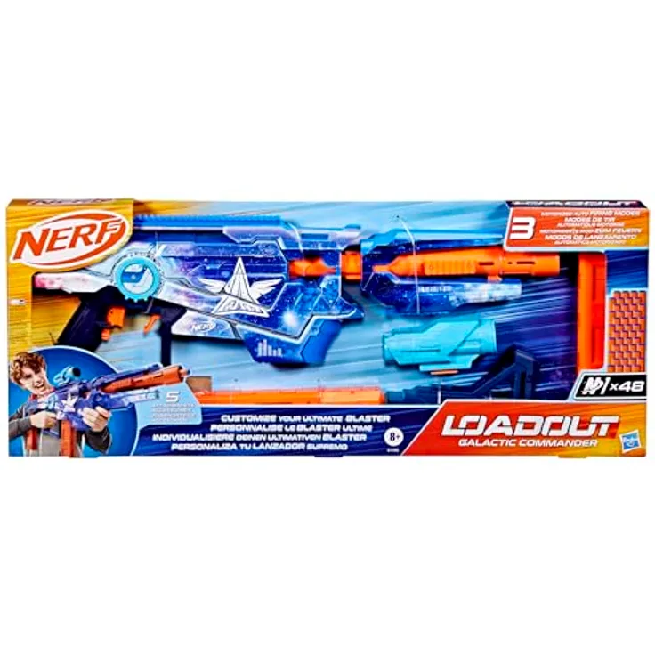 NERF Loadout Galactic Commander Blaster, vollautomatischer Dart-Blaster mit 3 Feuer-Modi und 48 N1 Darts, Galactic Commander Skin