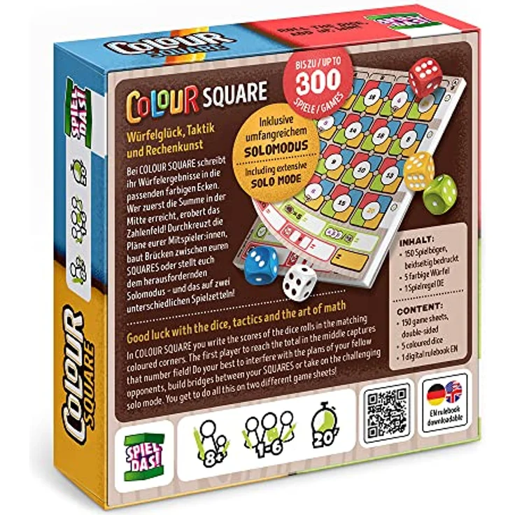 SPIEL DAS! Verlag - Colour Square - spannendes Roll & Write, Würfelspiel für die ganze Familie! NEUHEIT! – Bild 2
