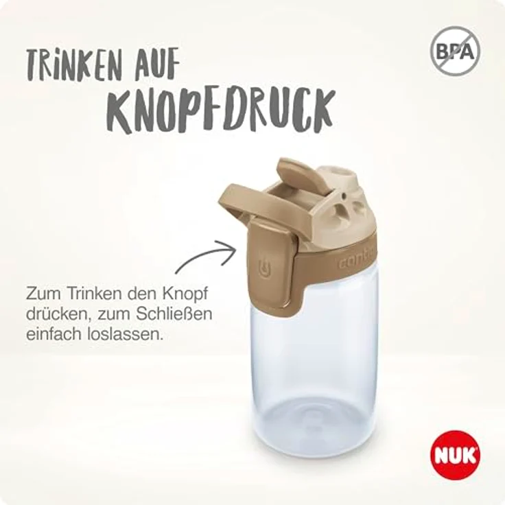 NUK By Contigo Easy Sip Cup, Schmetterlinge, blau | Trinkflasche für Kinder (ab 4 Jahren) | auslaufsicher | Hergestellt aus strapazierfähigem Tritan | BPA-frei | spülmaschinenfest | 420 ml | Natur – Bild 5