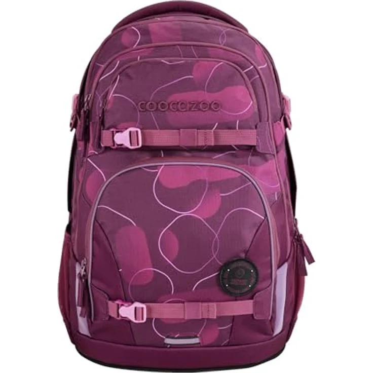 Coocazoo Schulrucksack-Set Porter „Berry Bubbles & Follow Me“ 3-teilig, lila-rosa, ergonomischer 35L Tornister mit Brust- und Hüftgurt für Kinder ab der 5. Klasse – Bild 2