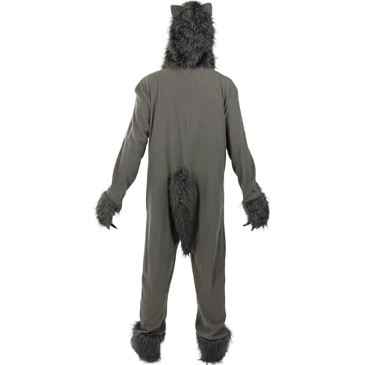 Funidelia Wolf Kostüm grau für Herren und Damen, Overall mit Kopfteil für Karneval und Halloween, Größe M-L, Grau/Silber, 100% Polyester – Bild 2