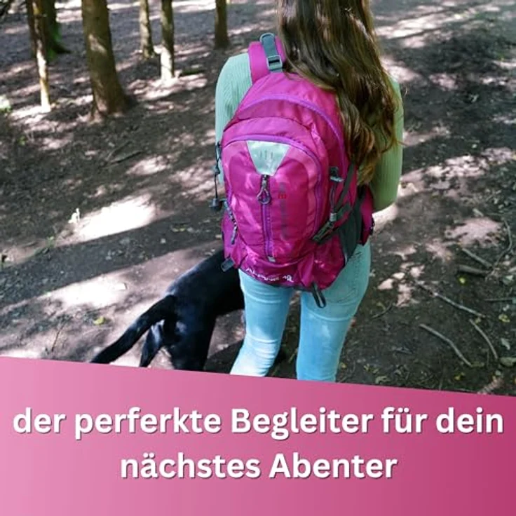 NOWI Wanderrucksack 40 L, Outdoor-Rucksack mit Regenhülle, ergonomischer Design, in Blau, Pink, Limette, Navy, Olive und Schwarz – Bild 3
