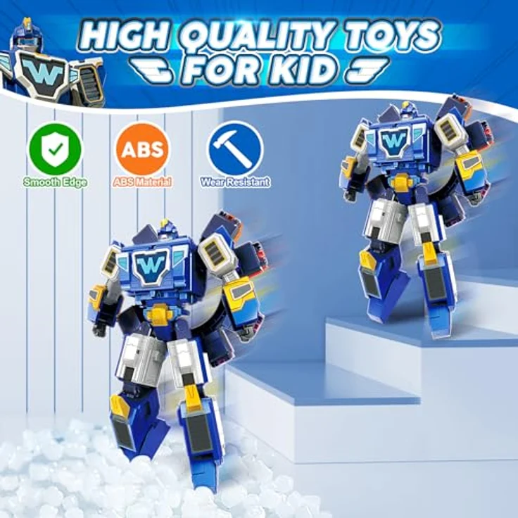Super Wings 3-in-1 Transformable Robot, Verwandlungsspielzeug mit Jett und Dizzy, 27 cm groß, blau, für Jungen und Mädchen ab 3 Jahren – Bild 5