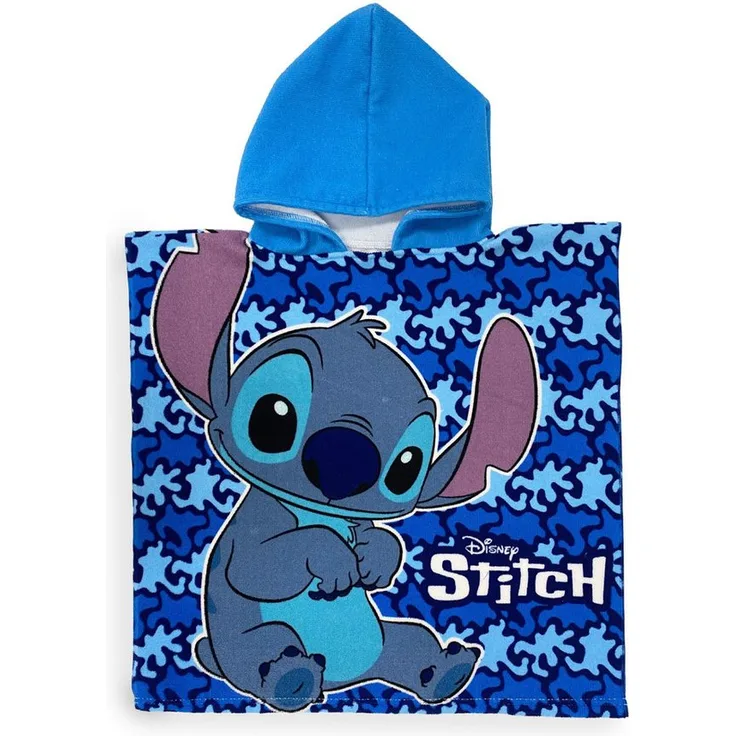 Lilo & Stitch Badeponcho Kinder-Kapuzenhandtuch, Bequem und Stylisch, 100 % Microfaser, 100x50 CM, bunt
