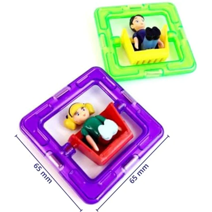 MK MAGNIKON Magnetische Bausteine Ersatzset, universell kompatibles Kinderspielzeug ab 3 Jahre, Montessori Motorikspielzeug für kreative Bauprojekte – Bild 5