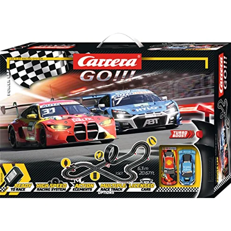 Carrera GO!!! DTM Power Lap Rennbahn-Set I Rennbahnen und lizensierte Slotcars | bis zu 2 Spieler | Für Jungs und Mädchen ab 6 Jahren & Erwachsene – Bild 1