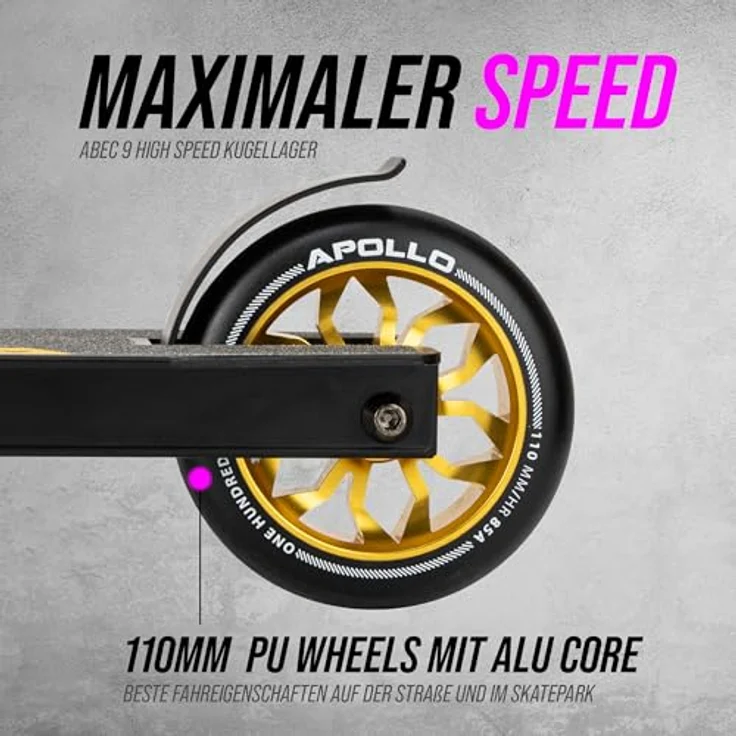 Apollo Stuntscooter Hawk - Freestyle Kickscooter für Kinder und Erwachsene, Kinderroller, Trick Roller für Jungen und Mädchen ab 6 Jahren, Stunt Scooter für Beginner und erfahrene Kids, Stunt Roller, Aluminium, blau – Bild 3