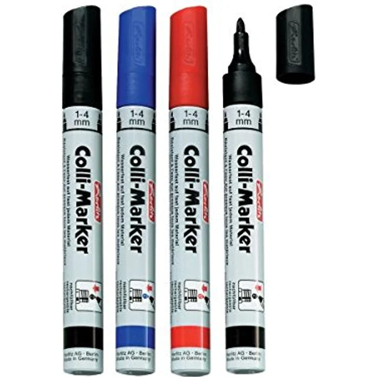Herlitz 8860603 Colli Marker 1-4 mm schwarz 10 Stück wasserfest, permanent – Bild 4