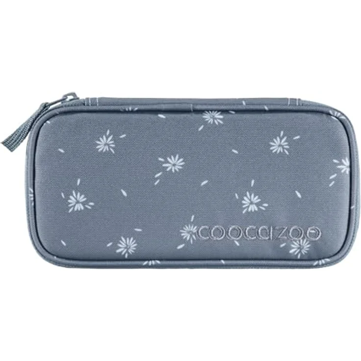 Coocazoo Mäppchen „Bloomy Daisy”, hellgrau, Federmäppchen, großes Hauptfach, Schlaufen für Zirkel, Geodreieck und Lineal, Stundenplanfach, Stiftehalter, Reißverschlussfach, ab der 3. Klasse – Bild 1