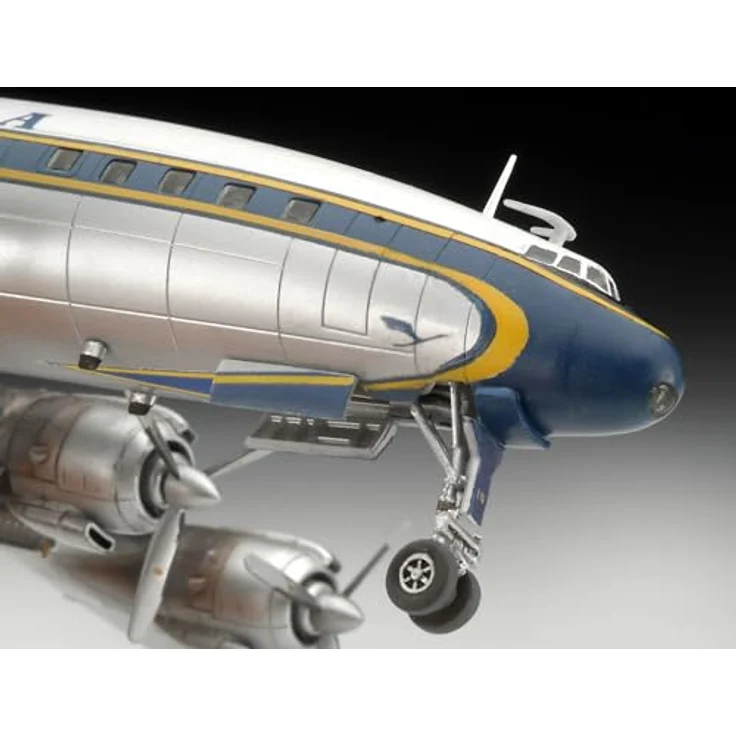 Revell 63745 Modellset Lockheed L.1049G Super Constellation, Plastikmodellbausatz im Maßstab 1:144 mit Zubehör, ungebaut/unlackiert, inklusive Grundfarben, Modellkleber und Pinsel – Bild 3