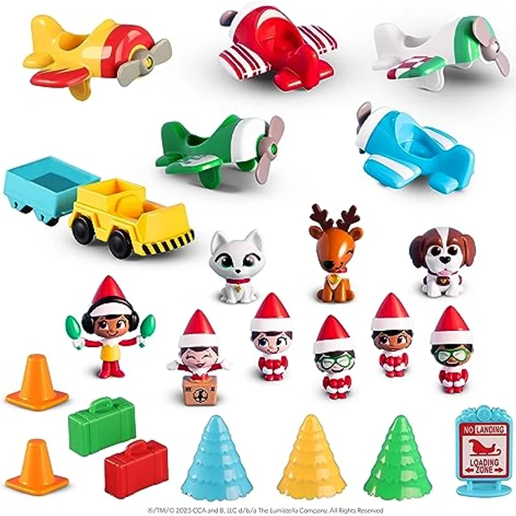 HCM-Kinzel Elf Adventskalender mit Spielmatte und 24 Minifiguren, Flughafen-Design – Bild 2