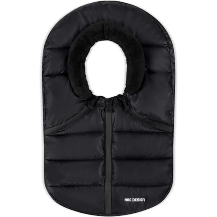 ABC Design Tulip Cover, Winterfußsack für Babyschale i-Size mit wasserfestem Thermo-Fleece, schwarz