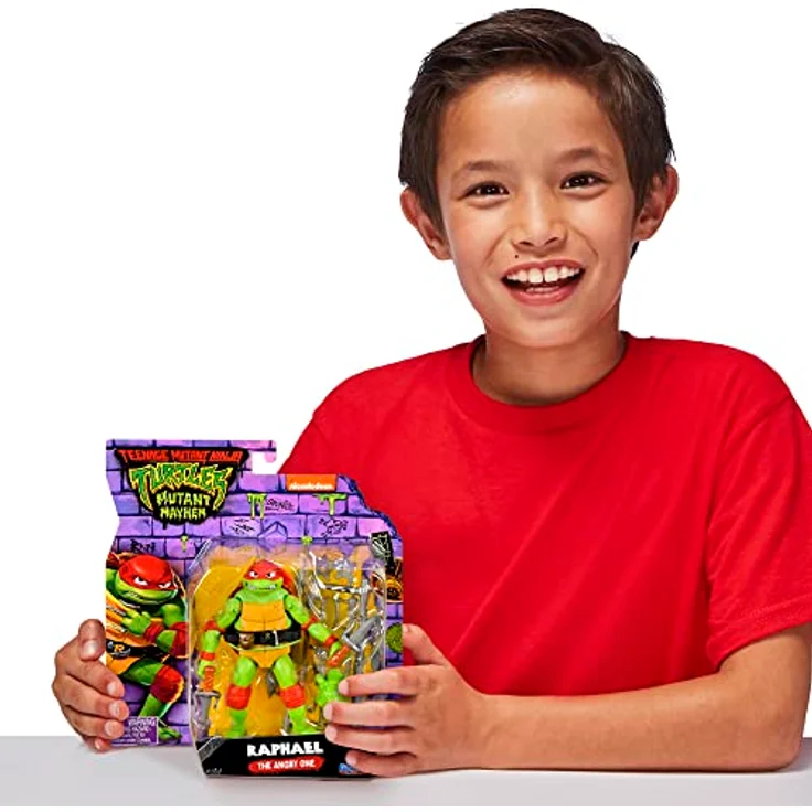 TEENAGE MUTANT NINJA Turtles Raphael Basic Figure, 11,4 cm bewegliche Sammelfigur mit Doppel-Sais und Zubehör – Bild 4
