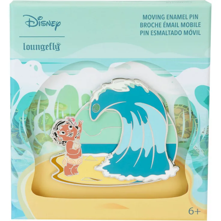 Loungefly Disney Vaiana Moana Ozean Waves Pin, Sammelfigur mit Meeresmotiv