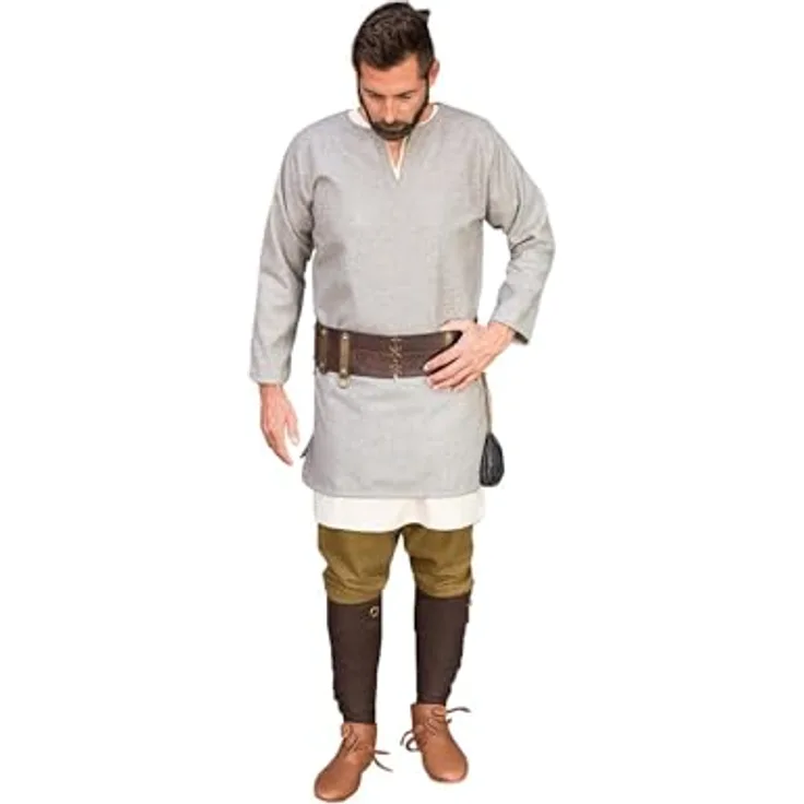 Burgschneider Wolltunika Lodin Grau XXXL Unisex Wolle Historisch Early Medieval Viking
