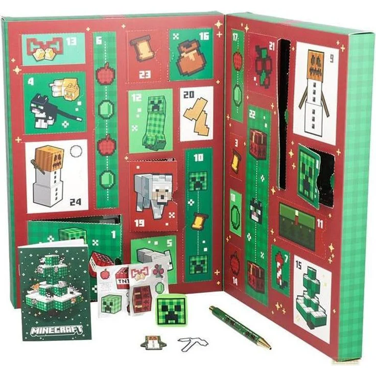 Paladone Products Minecraft Adventskalender, mit spannenden Schreibwaren-Überraschungen, für Kinder ab 3 Jahren