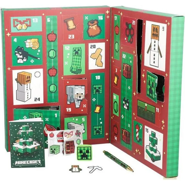 Paladone Products Minecraft Adventskalender, mit spannenden Schreibwaren-Überraschungen, für Kinder ab 3 Jahren